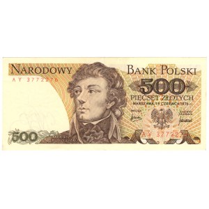 PRL, 500 złotych 1976, seria AY - rzadka seria