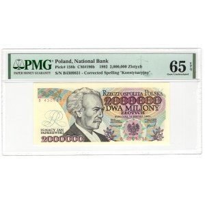 III RP, 2 milióny zlotých 1992, séria B