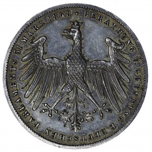 Germany, 2 guldens, 1848, Frankfurt