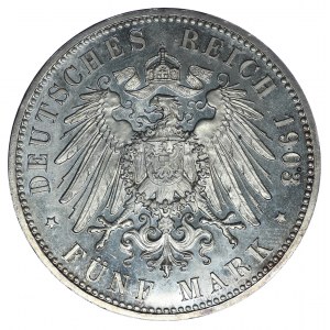 Germany, Sachsen-Weimar-Eisenach, 5 marks 1903 A, wedding - proof