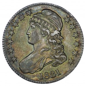 USA, 50 cents 1831 - rzadka w tak pięknym stanie