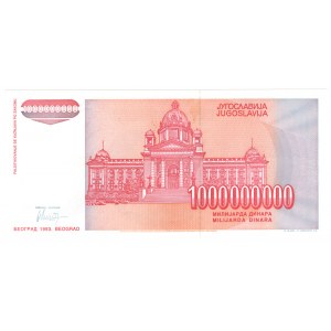 Jugosławia, 1 000 000 dinara 1993, seria ZA - zastępcza