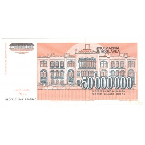 Yugoslavia, 50,000,000 dinar 1993, ZA series - replacement