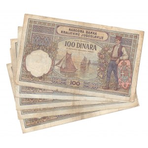 Yugoslavia, 100 dinar 1929 - set of 3 pieces