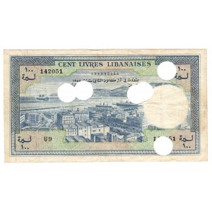 Liban, 100 livres 1958 - anulowany