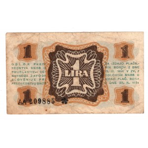Slovenia, 1 lira 1944, AA series