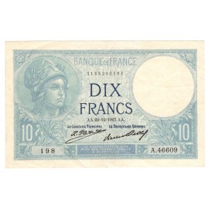 France, 10 francs 1927