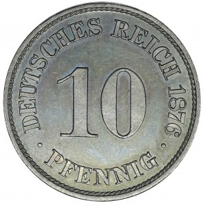Allemagne, 10 pfennig 1876 - timbre miroir