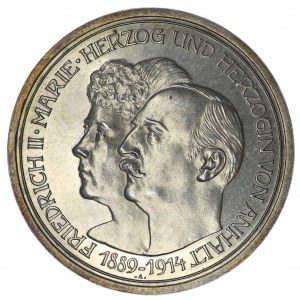 Niemcy, Anhalt-Dessau, Fryderyk II, 5 marek 1914 - stempel lustrzany