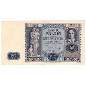 Polska, 20 złotych 1936, seria AH