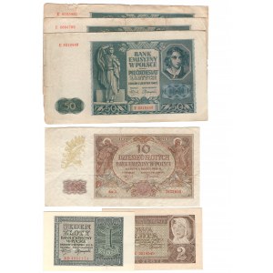 Polska, banknoty obiegowe - zestaw 15 sztuk