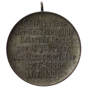 Polska, Ostróda, medal pamiątkowy 1930