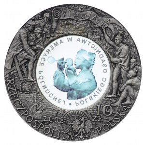 Polonia, 10 PLN 2008 400° anniversario della colonizzazione del Nord America