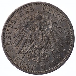 Germany, Prussia, Wilhelm II, 5 Marks 1907 A, Berlin
