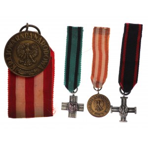 Polska, Medal Zwycięstwa i Wolności 1945 + 3 miniatury