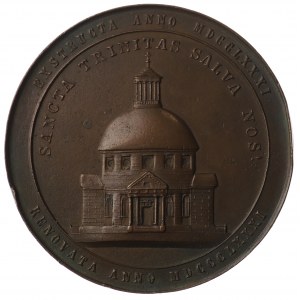 Polska, Medal na 100-lecie budowy kościoła ewangelicko-augsburskiego w Warszawie 1881 - rzadki