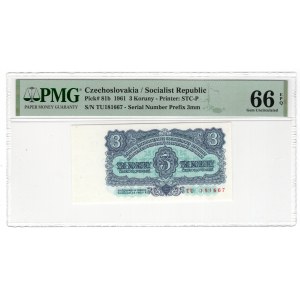 Czechoslovakia, 3 koruny 1961