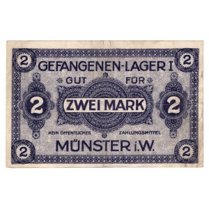 Germany, Munster - Gefangen - Lager I 1915 - 2 Marks - Prisoner of War Camp.