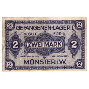 Germany, Munster - Gefangen - Lager I 1915 - 2 Marks - Prisoner of War Camp.