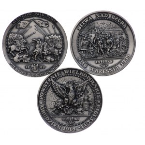 Bolesław III Krzywousty, Gen. Józef Dowbór - Muśnicki and Gen. Stanisław Taczka, Maj. Gen. Tadeusz Kutrzeba 1988 - set of 3 pcs.