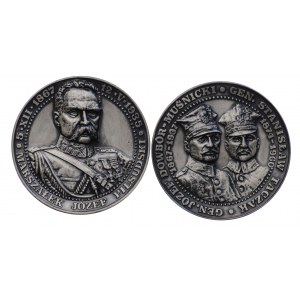 Marszałek Józef Piłsudski, Gen. Józef Dowbór - Muśnicki i Gen. Stanisław Taczka 1988 - zestaw 2 szt.