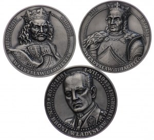 Władysław I the Short, Gen. Broni Władysław Sikorski, Władysław II Jagiełło 1992 - set of 3 pcs.