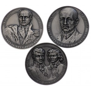 Gen. Brig. Józef Bem, Principe Józef Poniatowski e Magg. Gen. Tadeusz Kościuszko, Gen. Tadeusz Komorowski -Bór 1992 - set di 3 pezzi.
