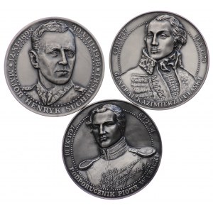 Major Henryk Sucharski, Poporucznik Piotr Wysocki, Generał Kazimierz Pułaski 1995 -zestaw 3 szt.