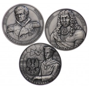 Gen. Bryg. Józef Sowiński, Polska Marynarka Wojenna, Jan III Kazimierz 1998 - zestaw 3 szt.