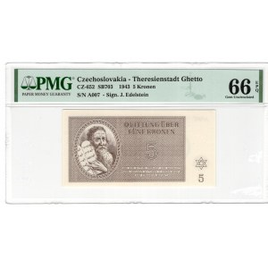 Czechoslovakia, Terezin Ghetto, 5 Kronen, 1943