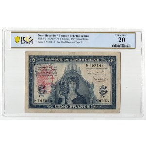 Indochina, 5 Francs, 1945