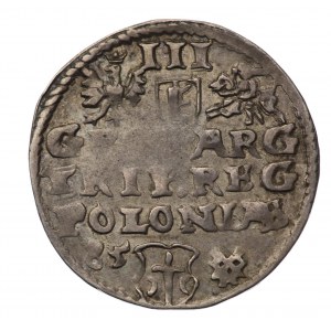Polska, Stefan Batory, Trojak Poznań 1585 - PO i mała głowa - RZADKI