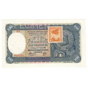 Słowacja, 100 korun, 1940 SPECIMEN