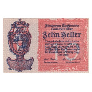 Lichtenstein, 10 heller 1920