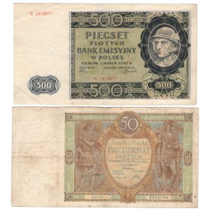 Polska, banknoty obiegowe - zestaw 4 sztuk