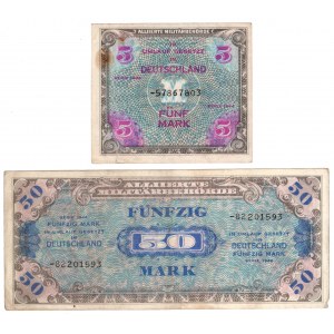 Germany - Allies - 5 and 50 Occupation Marks 1944