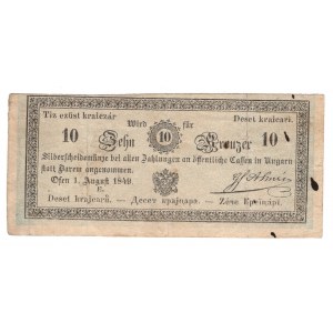 Hungary, 10 Krajcars 1849 - Hungarian Uprising
