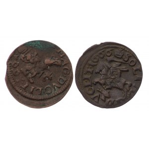 Polska, Jan Kazimierz szeląg 1661 Ujazdów i szeląg 1666 Kowno