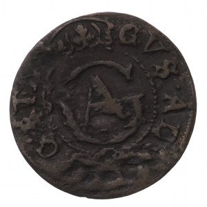 Panowanie Szwedów, Gustaw II Adolf,Szeląg, 1633 - Elbląg - Przebitka
