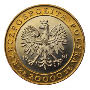 Polska, 20.000 złotych 1991 225 lat Mennicy Warszawskiej