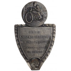 Plakieta RAID SZOSOWO TERENOWY MOTOCYKL. SAMOCHODOWY ŁODZKIEGO KL. MOTOCYKL 29.VI.1937