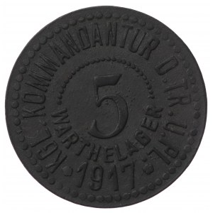 Poligon Biedrusko,Warthelager, obóz jeniecki 5 Fenigów 1917 ex. Jakubowski