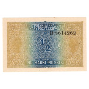 Poland, 1/2 Polish mark 1916, General, Series B