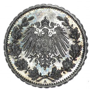 Germania, 50 Pfennig A - 2 x dritto - coniazione estremamente rara in argento