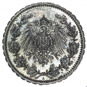 Germania, 50 Pfennig A - 2 x dritto - coniazione estremamente rara in argento