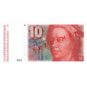 Switzerland, 10 francs 00AA0000000 SPECIMEN - very rare