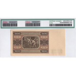 Polska, 500 złotych 1948, seria AD