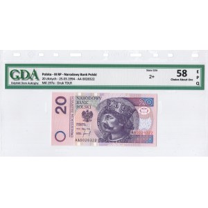 Poland, 20 zloty 1994, AA series