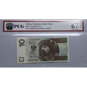 Pologne, III RP, 10 zloty 2012, série AA