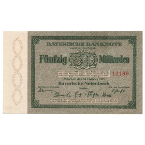 Germania, Baviera, 50 miliardi di marchi 1923, Monaco di Baviera